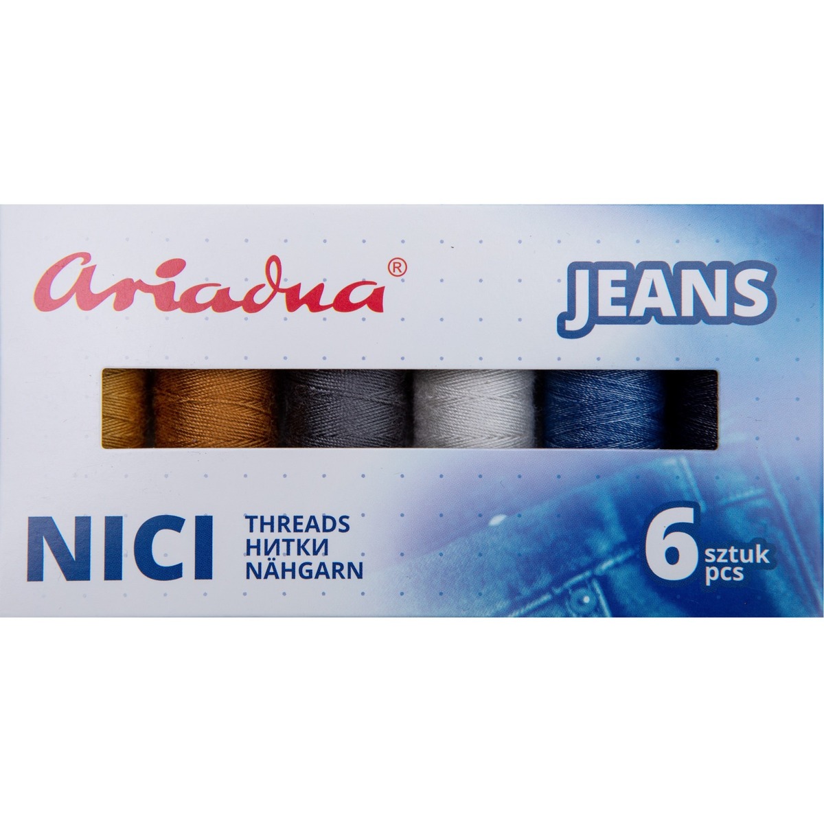 Набір ниток Zestaw Jeans, Talia 30/70, Nokton 80C/150, 6 кол (1111)