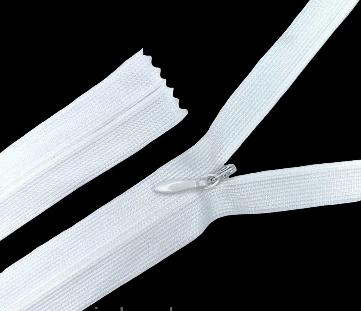Замок прихований, 20 см, Zipper (білий)