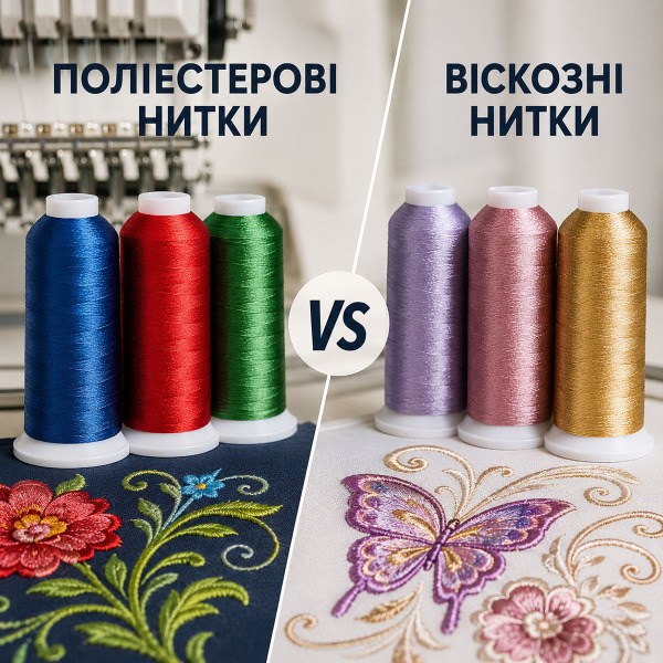 Поліестерові чи віскозні нитки для машинної вишивки: що краще
